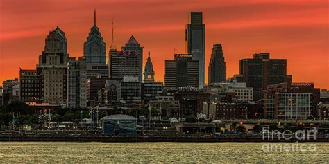 Philly Skyline Sunset Photograph by Nick Zelinsky Jr - Fine Art America