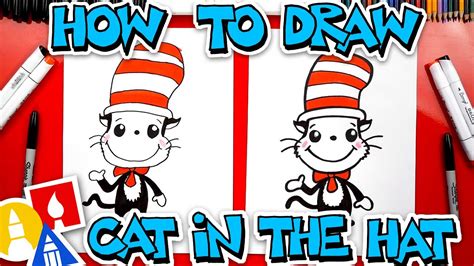 How To Draw The Cat In The Hat (Easy Cartoon Version) - YouTube