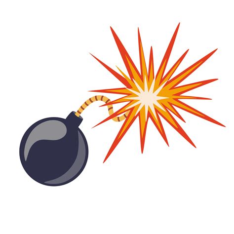 Explosion. Cartoon dynamite or bomb explosion, fire. Boom clouds and ...