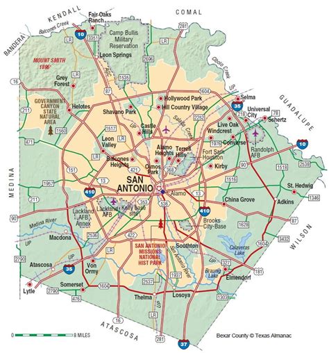 Map Of Bexar County Texas - Alaine Leonelle