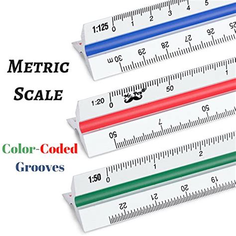 Mr. Pen- Metric Engineer Scale Ruler, Ruler, 12" Aluminum Scale Ruler ...