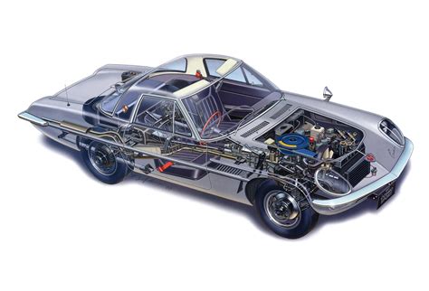 Mazda Cosmo Sport 1967 Cutaway Drawing in High quality