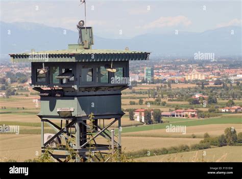 Italy, Camp Ederle US Army base in Vicenza, guard tower in Longare ...