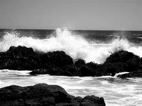 Black And White Ocean Waves Photography