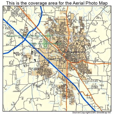 Aerial Photography Map of Murfreesboro, TN Tennessee