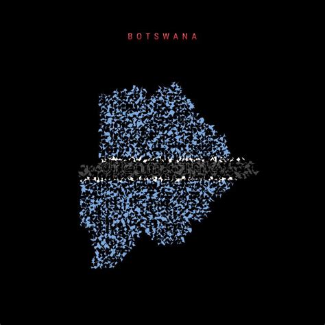 Botswana Flag Map, Chaotic Particles Pattern in the Botswana Flag ...