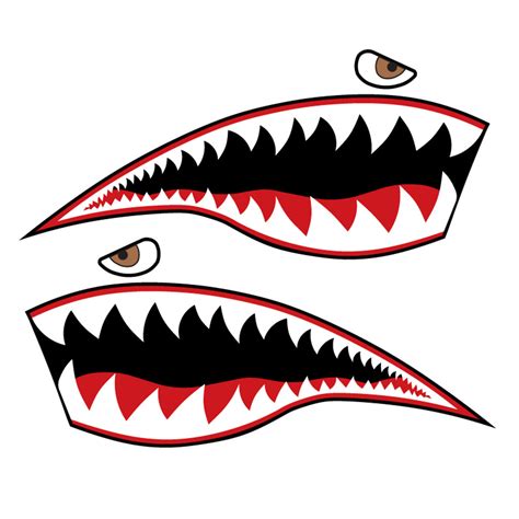 P-40 Warhawk Shark Mouth Nose Art Decal (Set of 2) - AirCorps Art