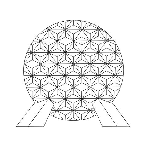 Spaceship Earth Line Art Instant Download / Theme Park - Etsy