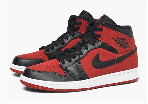 Air Jordan 1 Mid Bred Gym Red Black 554724-610 - Sneaker Bar Detroit