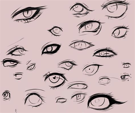 an image of different types of eyes drawn in black and white ink on a ...