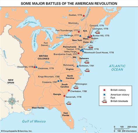 American Revolution Map Of Battles