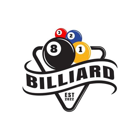 Billiards Championship Sports badge design logo and simple text ...