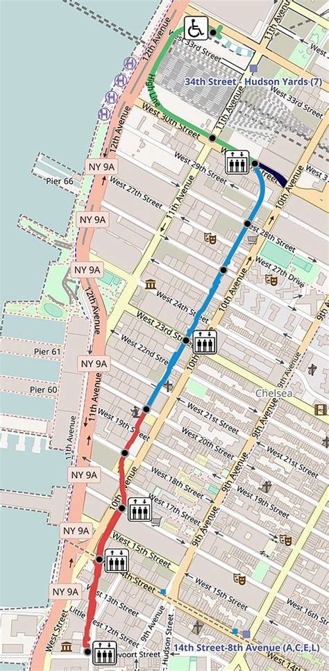 Map of High Line in Manhattan