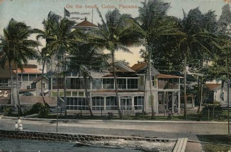 On The Beach Colon, Panama Postcard