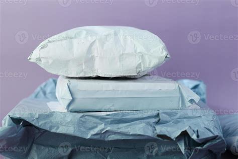 stack of delivery package on color background 5930902 Stock Photo at ...