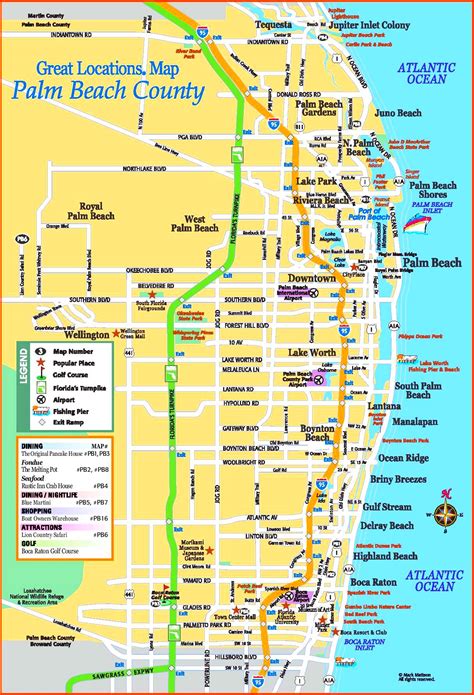 Palm Beach county tourist map - Ontheworldmap.com