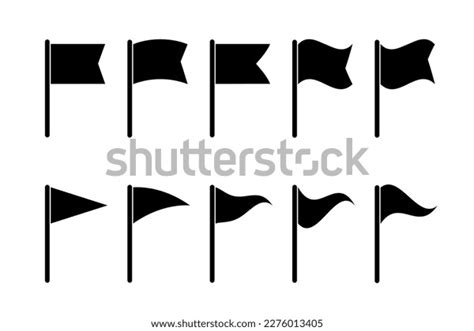 Different Black Flag Mark Location Flag Stock Vector (Royalty Free ...