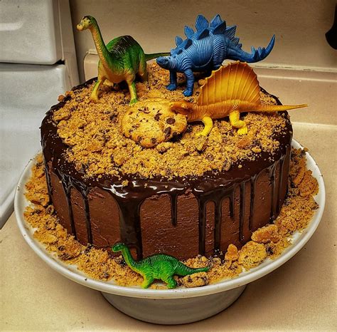 My (now) three-year-old asked me for a "dinosaur cake with chocolate ...