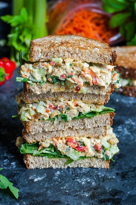 Garden Veggie Chickpea Salad Sandwich - Peas And Crayons