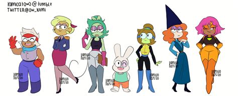 KamiCat!! on Twitter: "Designs of some of the female characters in my ...