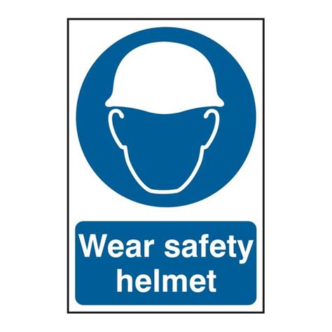 Wear Safety Helmet Self Adhesive PVC Sign (200 x 300mm) | Wear Safety ...