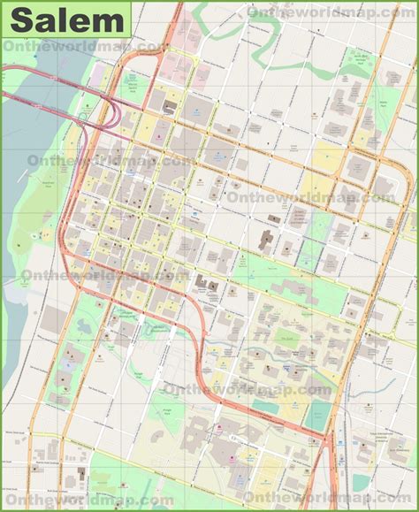 Large detailed map of Salem - Ontheworldmap.com