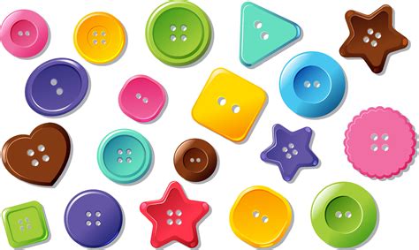 Set of button in different shapes 7206641 Vector Art at Vecteezy