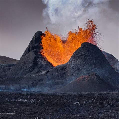 A Volcanic Eruption in Mt Fagradalsfjall in 2021, Southwest Iceland ...