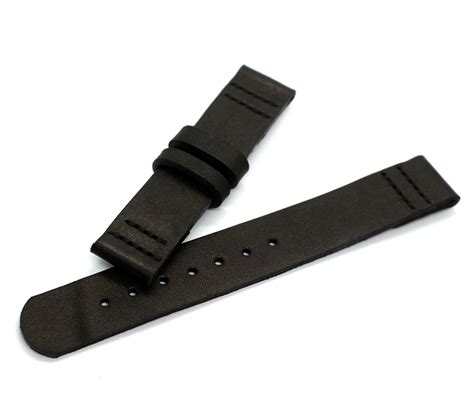 Matte Black Raw Leather Watch Band Deployment Buckle - Etsy