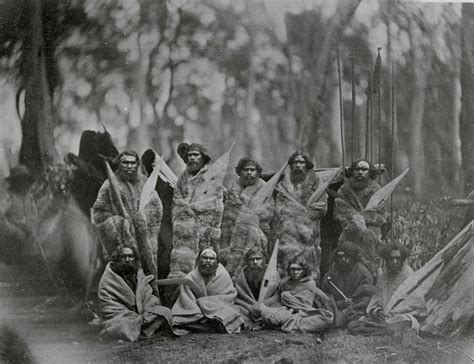 Group of Aboriginal tribesmen, probably from Cippsland, 1858 ...