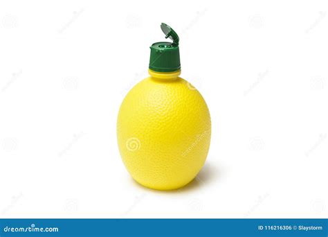 Lemon Juice in a Bottle, Isolated, on a White Background Stock Photo ...