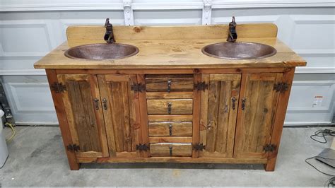 Rustic LOG Bathroom Vanity 30 Vessel Copper Sink | ubicaciondepersonas ...