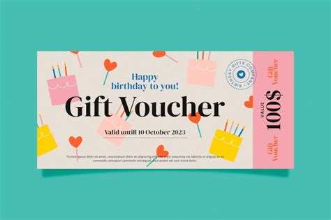 Free Vector | Hand drawn birthday gift voucher design