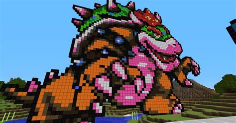 Bowser Pixel Art Minecraft Map