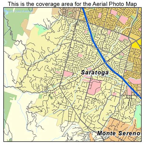 Aerial Photography Map of Saratoga, CA California