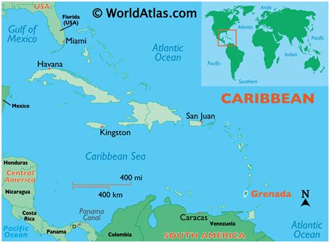 Grenada Map / Geography of Grenada / Map of Grenada - Worldatlas.com