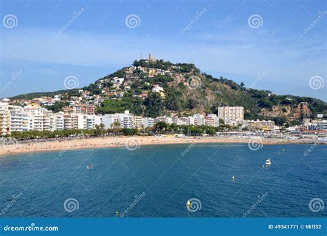 View of the Beach of Blanes, Spain Stock Image - Image of colorful ...