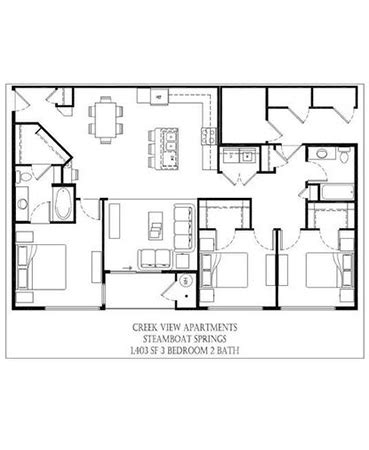 Steamboat Springs Floor Plan - Creekview Apartments - Creek View Apartments