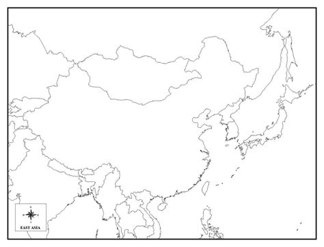 Free Detailed Printable Blank Map of Asia Template [PDF]