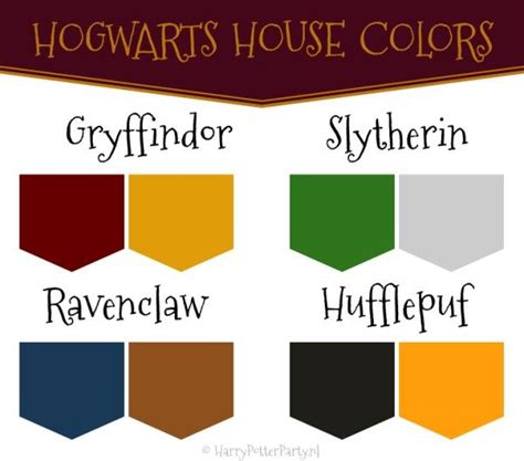 Hogwarts House Colors | Harry potter house colors, Harry potter colors ...