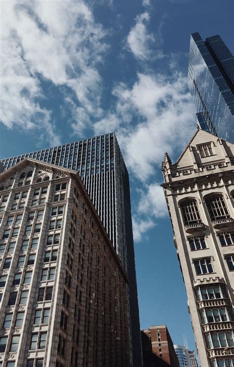 #City #Chicago #skyline #skyscraper #building #white #blue #wallpaper # ...