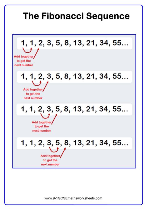 Fibonacci sequence math, Math examples, Algebra equations