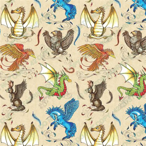 Flying-Mythological-Creatures – 42 Custom Fabric