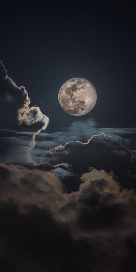 Night, clouds and moon, sky Wallpaper | Night sky wallpaper, Sky ...