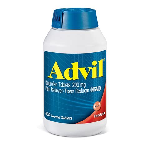 Advil Coated Tablets Pain Reliever and Fever Reducer, Ibuprofen 200mg ...