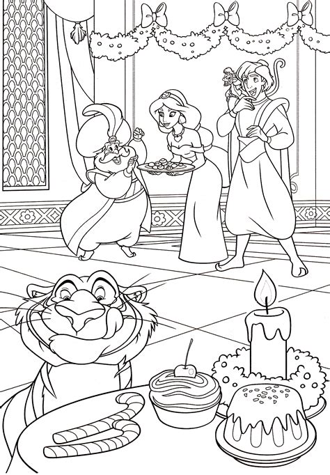 Walt Disney Coloring Pages - The Sultan, Princess Jasmine, Prince ...