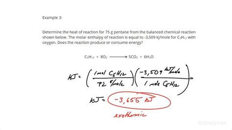 Calculating the Heat of Reaction from Molar Reaction Enthalpy and the ...