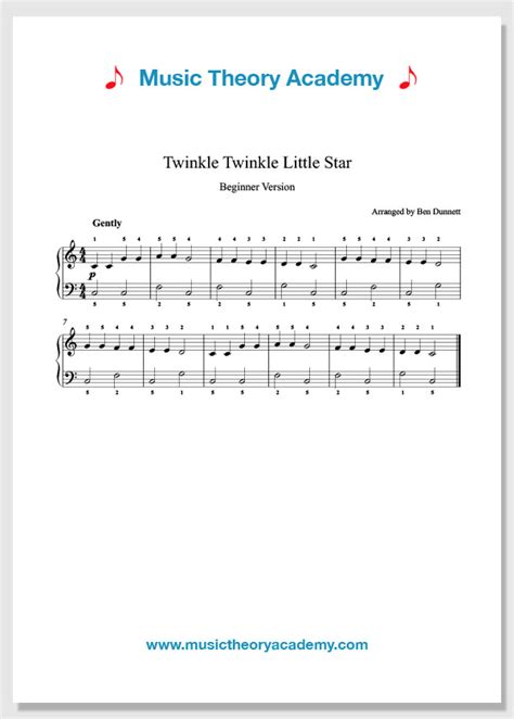 Twinkle Twinkle Little Star - Music Theory Academy - Easy Piano Music