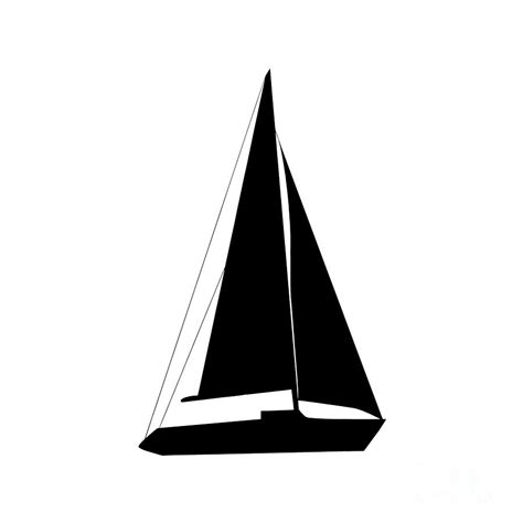 Sailboat in Black and White Digital Art by Jackie Farnsworth - Fine Art ...