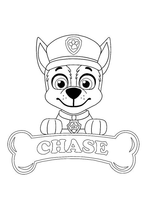 Paw Patrol Chase Coloring Pages - 4 Free Printable Coloring Sheets | 2021